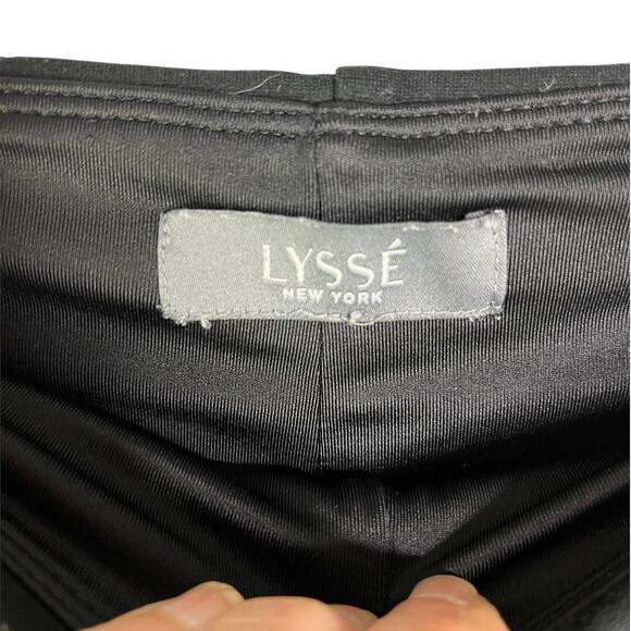 Lysse Pants Womens Black Center Seam Stretch Slight Flare Hem Leggings - Picture 2 of 9